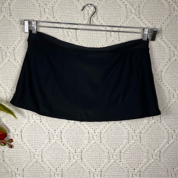 NWT TROPICAL ESCAPE | Black Swim Skirt Bikini Bottom - Picture 2 of 7